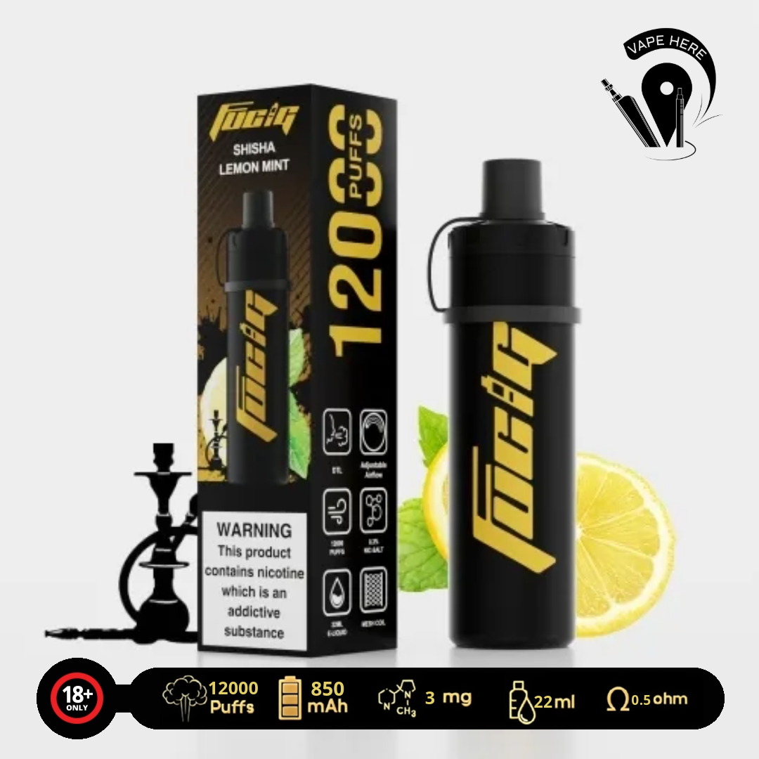 FUCIG SHISHA C12000 PUFFS DISPOSABLE VAPE Lemon Mint UAE Abu Dhabi