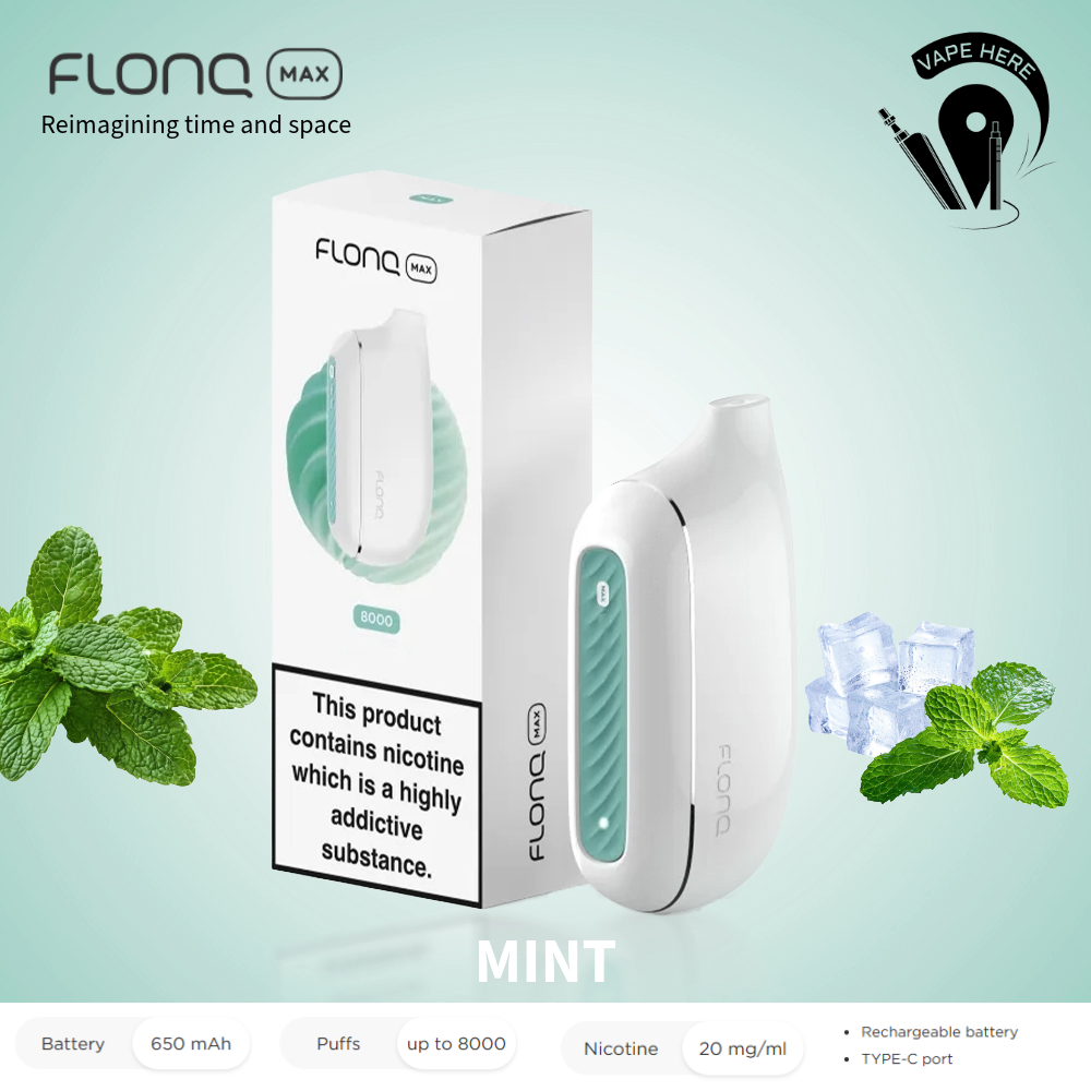 Flonq Max 8000 Puffs Disposable Vape Mint UAE Sharjah