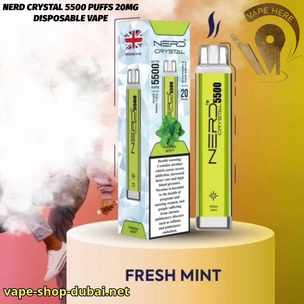 NERD CRYSTAL 5500 PUFFS 20MG DISPOSABLE VAPE - Vape Here Store