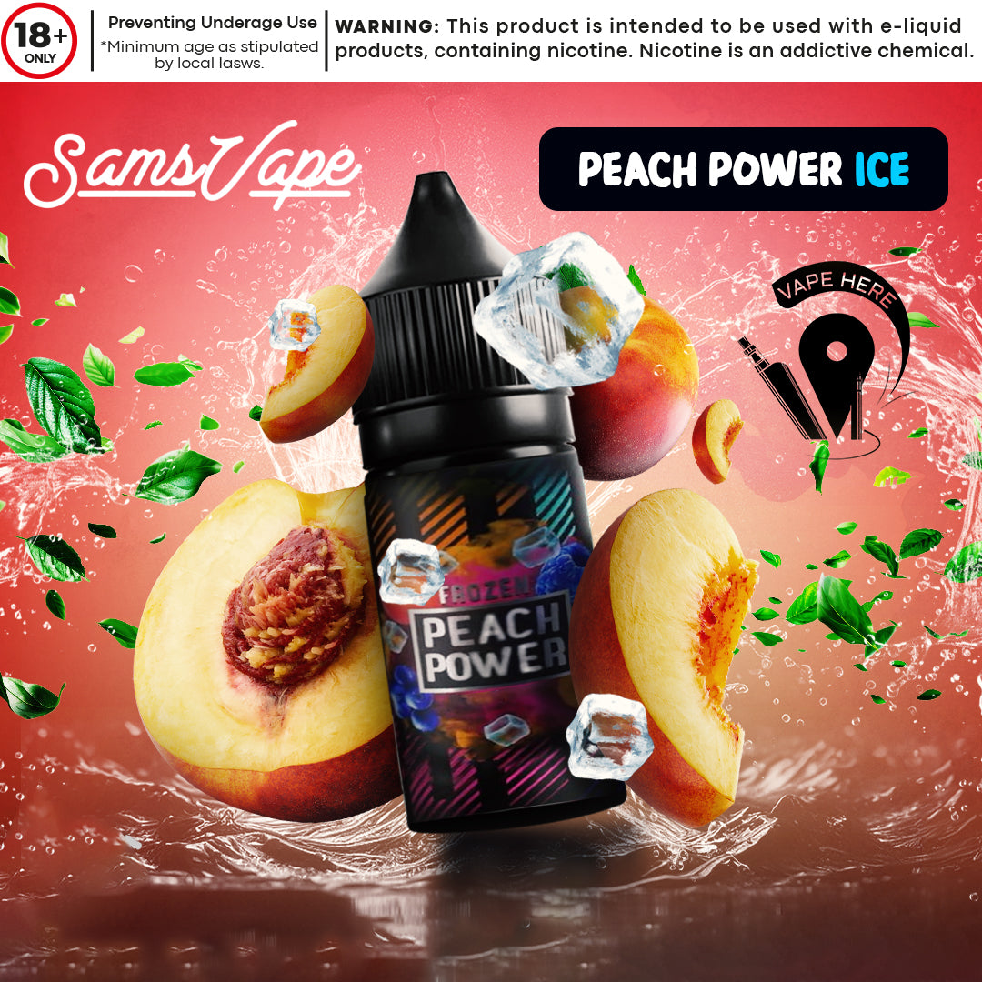 Frozen Peach Power Saltnic By Sam Vapes UAE Abu Dhabi & Dubai