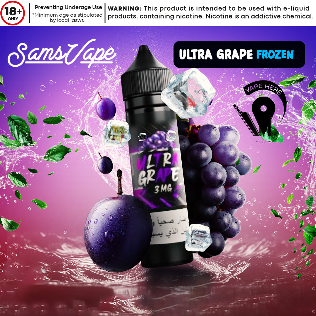 Frozen Ultra Grape E-liquid By Sam Vapes | Vape Here Store Frozen Ultra Grape E-liquid By Sam Vapes | Vape Here Store