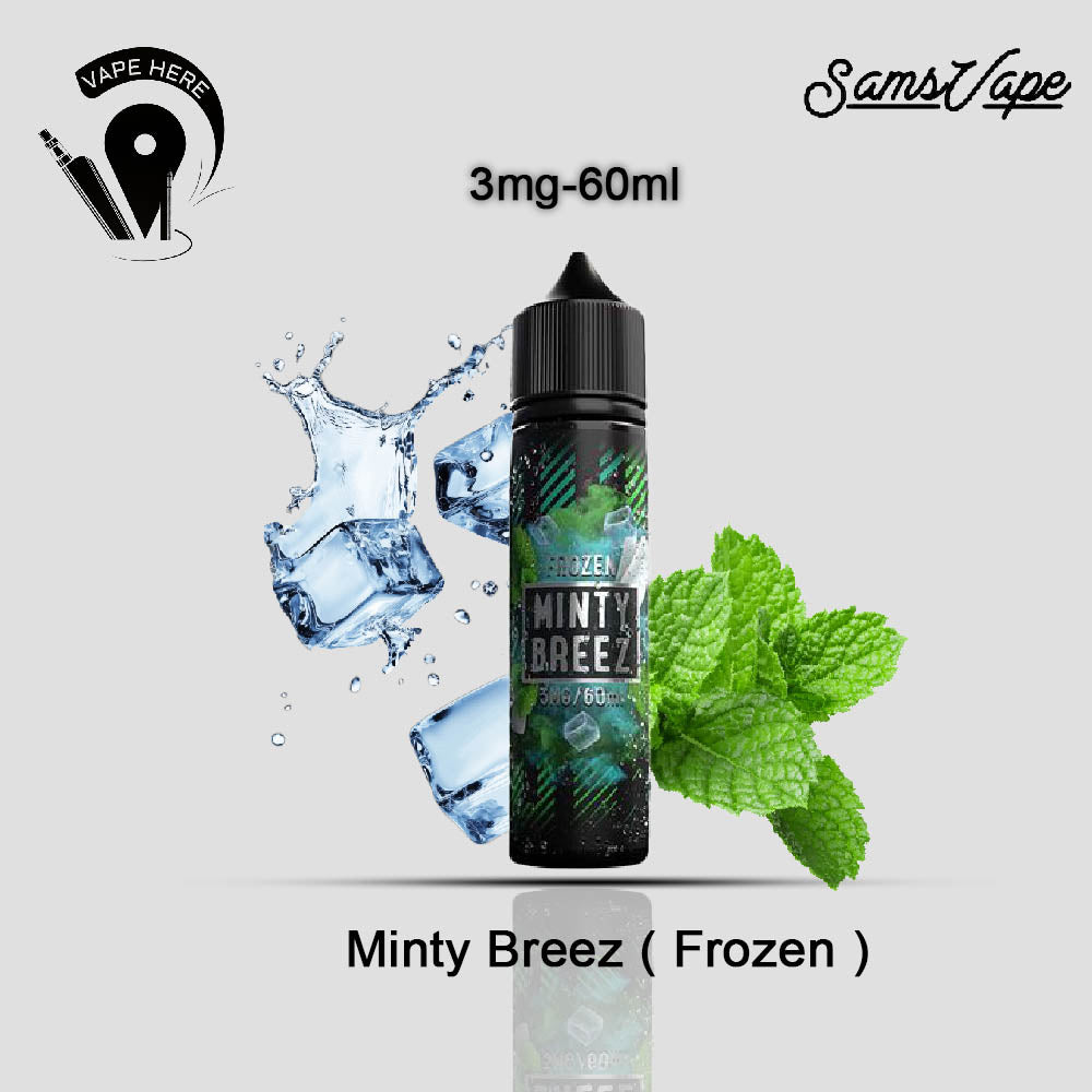Frozen Minty Breeze 3mg, 12mg & 18mg E-liquid By Sam Vapes | Vape Here | Vape Here Store Frozen Minty Breeze 3mg, 12mg & 18mg E-liquid By Sam Vapes | Vape Here | Vape Here Store