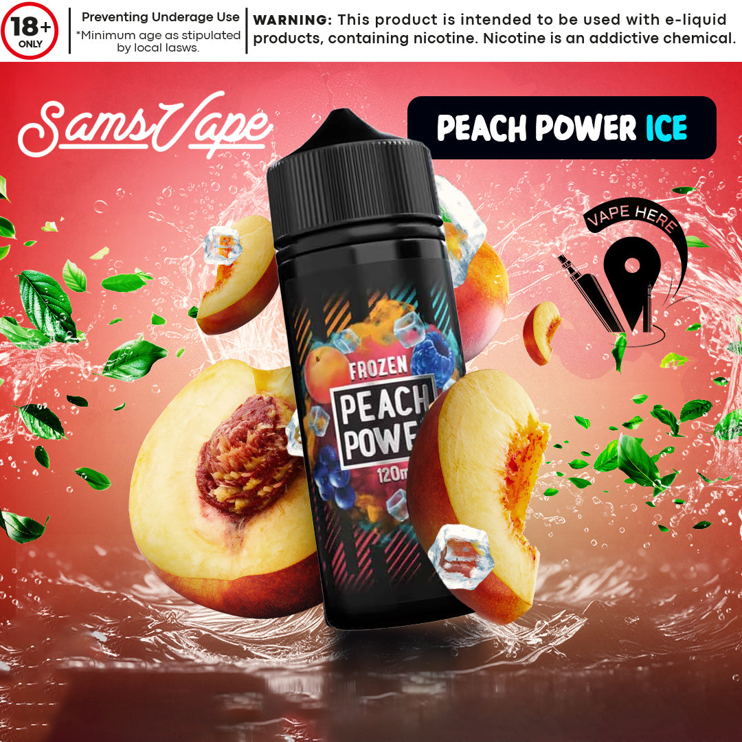 Frozen Peach Power E-liquid By Sam Vapes UAE Abu Dhabi & Dubai