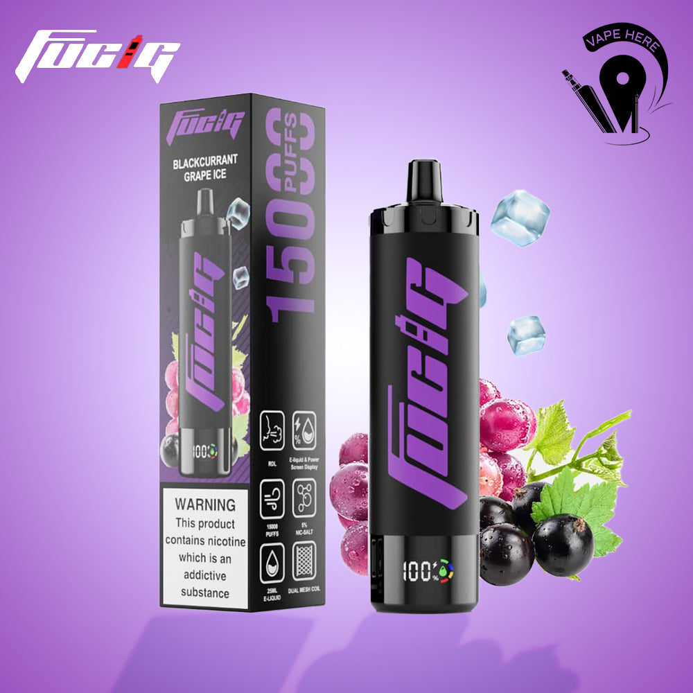 Fucig C-15000 Puffs Disposable Vape 50mg Blackcurrant Grape UAE Ras Al Khaimah