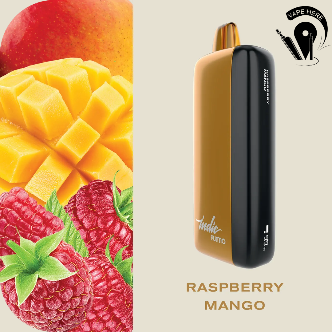 Fummo Indic 12000 Puffs Disposable Vape Raspberry Mango UAE Ras AL Khaimah