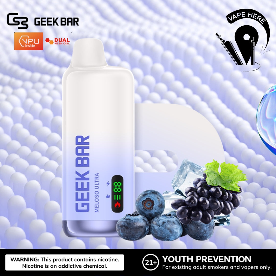 GEEK BAR MELOSO ULTRA 10000 PUFFS Blueberry Grape Ice UAE Dubai