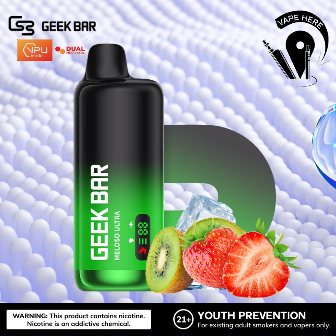 GEEK BAR MELOSO ULTRA 10000 PUFFS Strawberry Kiwi Ice UAE Fujiarah