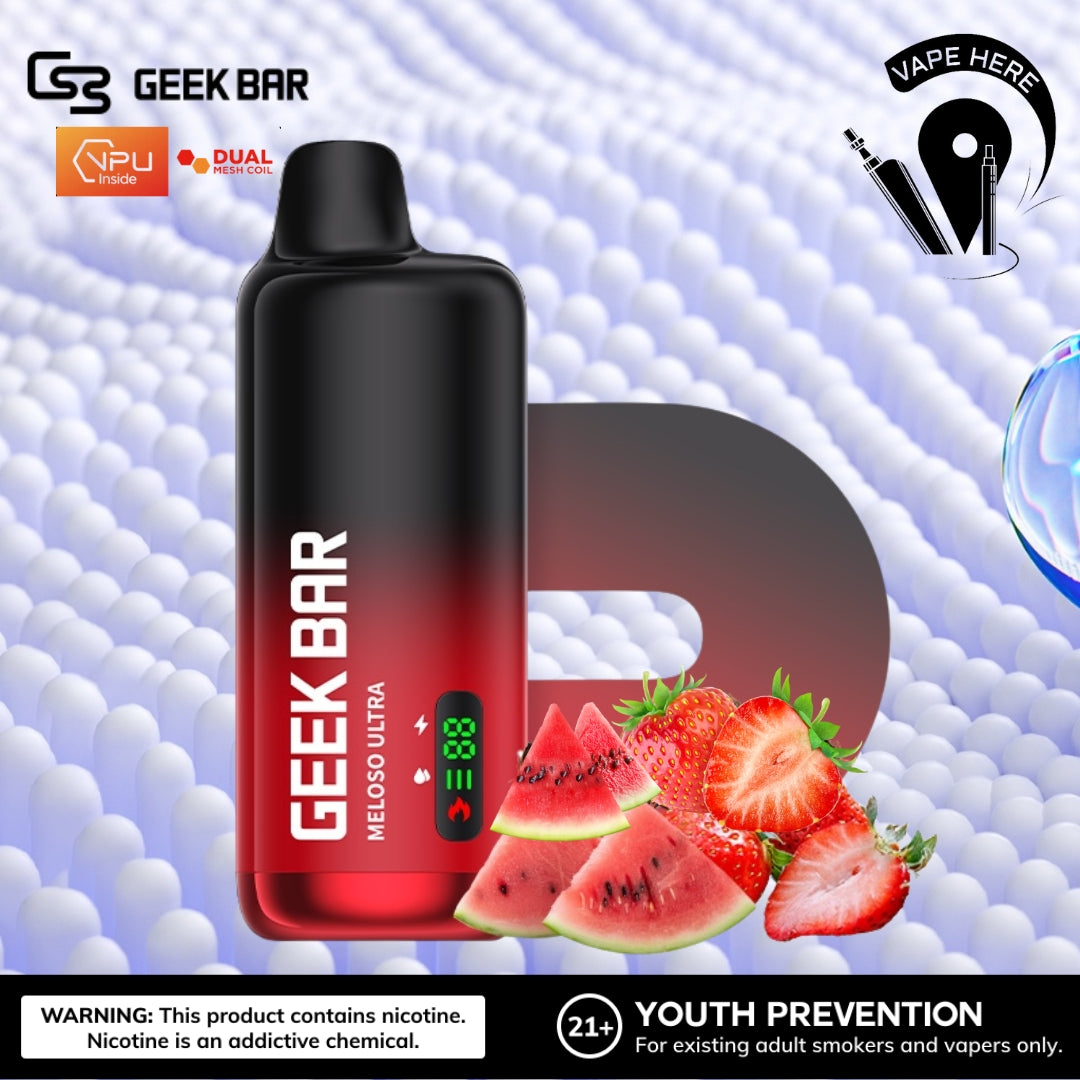 GEEK BAR MELOSO ULTRA 10000 PUFFS Strawberry Watermelon Ice UAE Dubai