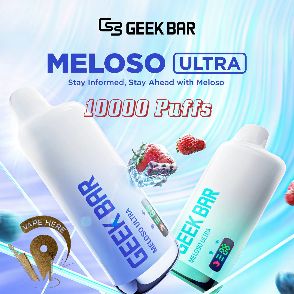 GEEK BAR MELOSO ULTRA 10000 PUFFS 50MG FROM GEEK BAR (WITH SMART DISPLAY) - Vape Here Store