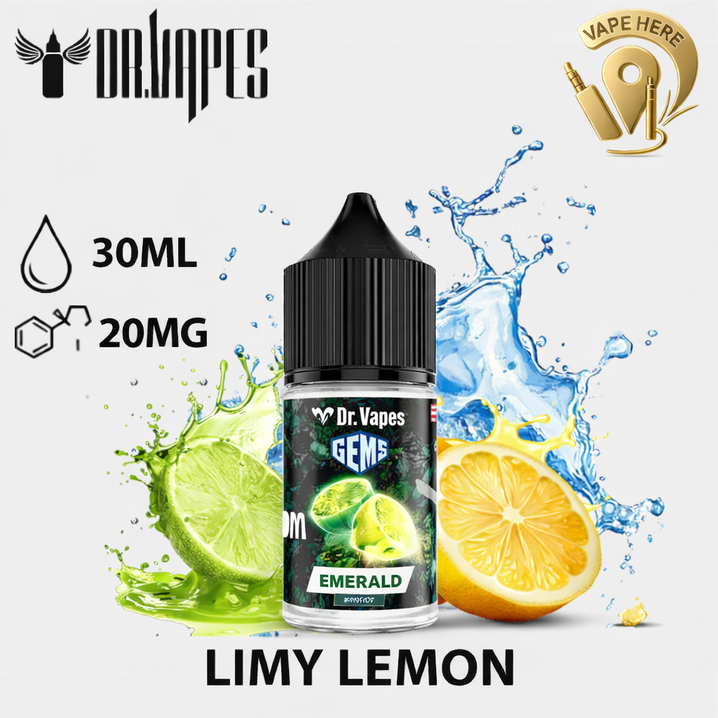 GEMS EMERALD LIMY LEMON-  Saltnic 30ml by Dr Vapes (GEMS Series) 20mg UAE Dubai 