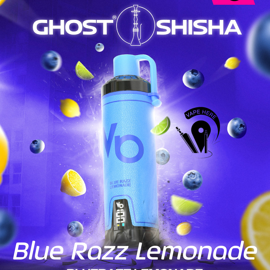 GHOST SHISHA 15000 PUFFS DISPOSABLE VAPE 5mg by Vapes Bar Blue Razz Lemonade UAE Ajman