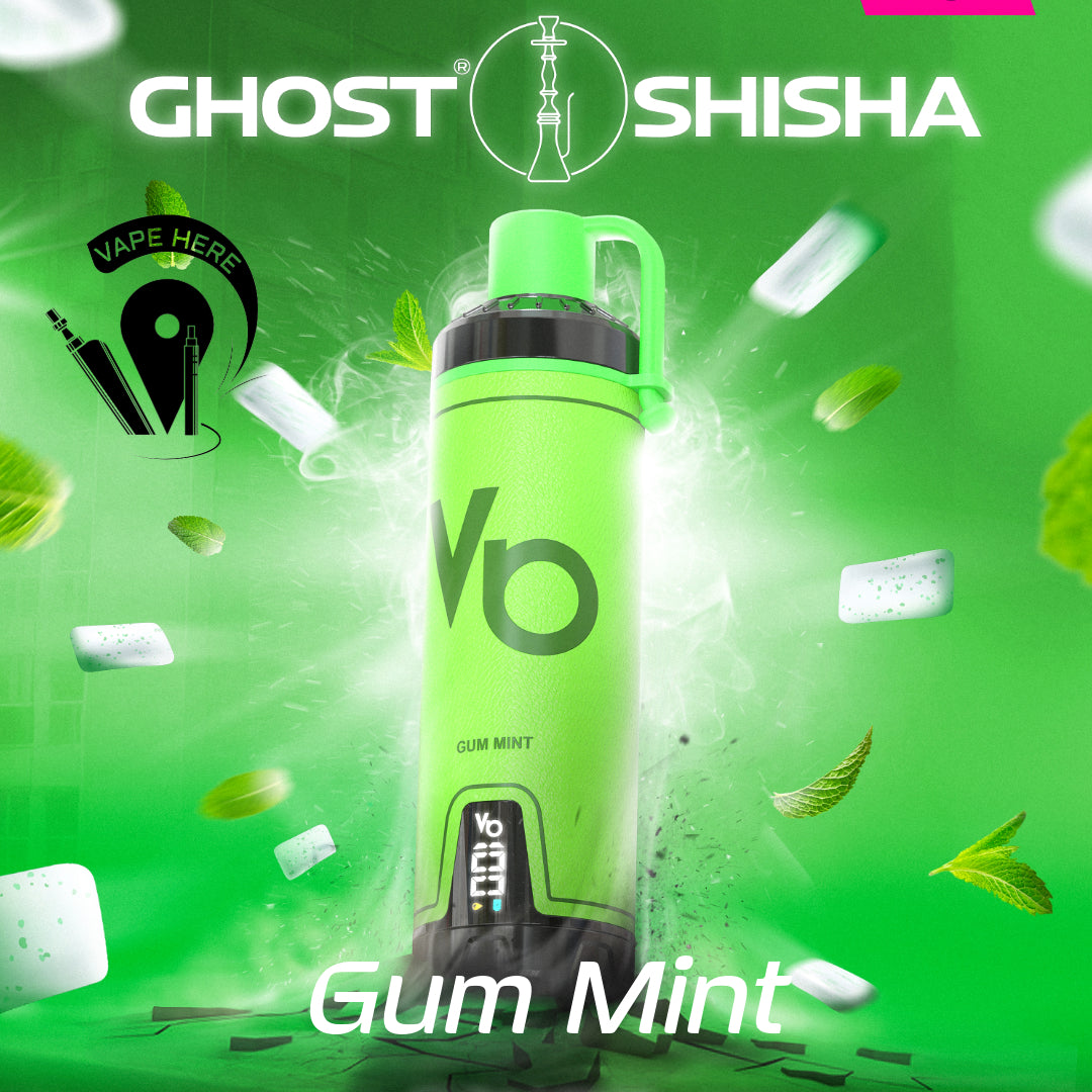 GHOST SHISHA 15000 PUFFS DISPOSABLE VAPE 5mg by Vapes Bar Gum Mint UAE Dubai