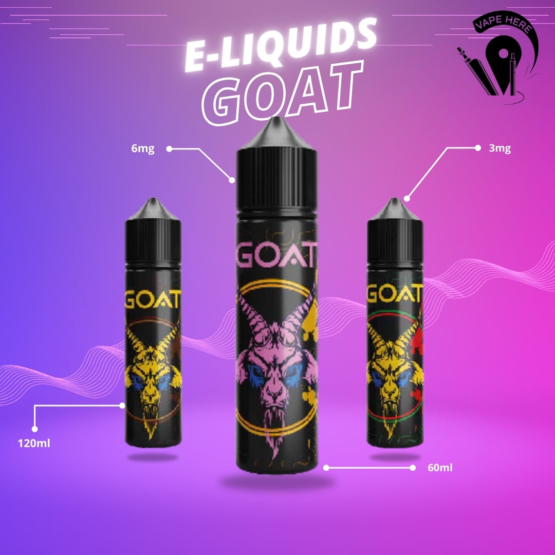 GOAT 3MG & 6MG 60ML & 120ML E-Liquids | Vape Here Store GOAT 3MG & 6MG 60ML & 120ML E-Liquids | Vape Here Store