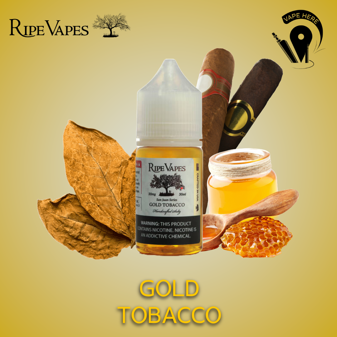 GOLD TOBACCO 30ml Nic Salt - SAN JUAN SERIES Collection from Ripe Vapes UAE Abu Dhabi & Dubai