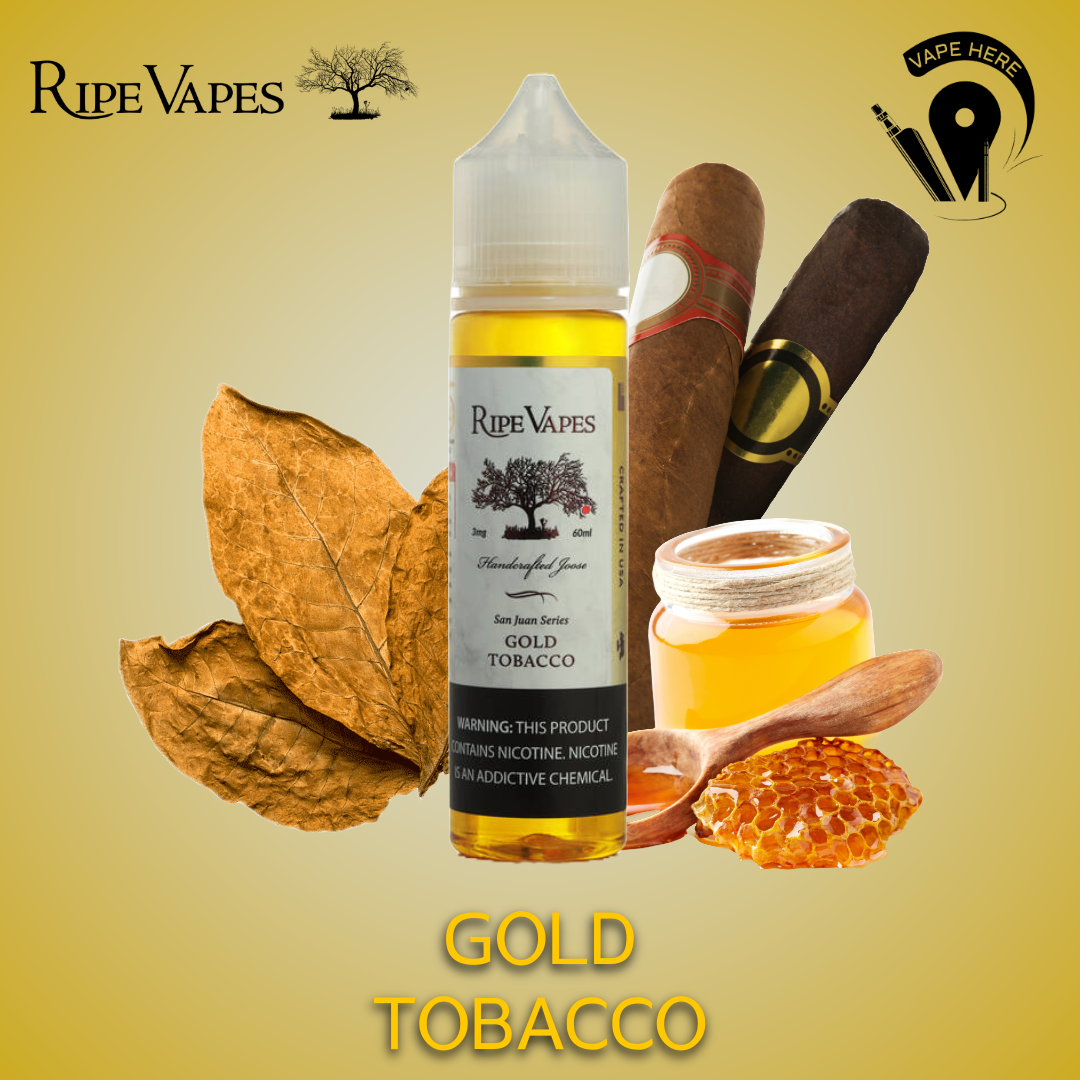 GOLD TOBACCO 60ml E-Liquids - SAN JUAN SERIES Collection from Ripe Vapes UAE Abu Dhabi & Dubai