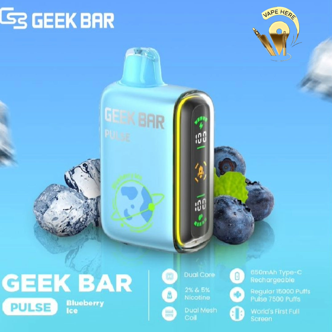 Geek Bar Pulse 15000 Puffs Disposable Vape Blueberry Ice UAE Ajman