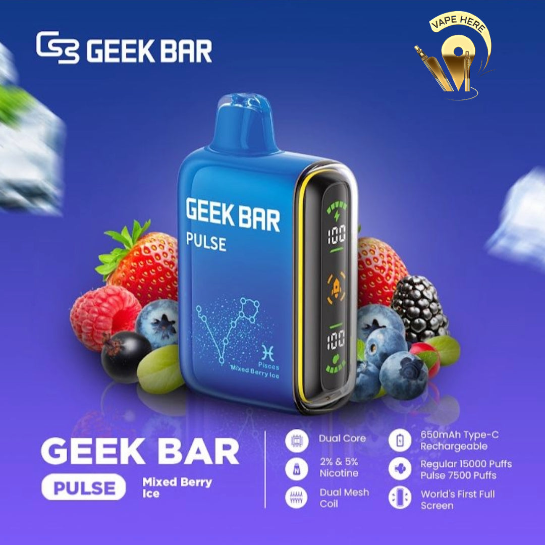 Geek Bar Pulse 15000 Puffs Disposable Vape Mixed Berry Ice UAE Al Ain