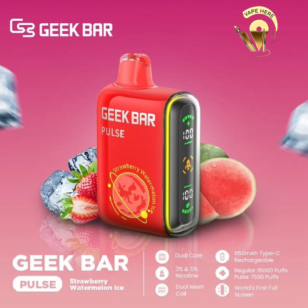 Geek Bar Pulse 15000 Puffs Disposable Vape Strawberry Watermelon Ice UAE Fujairah