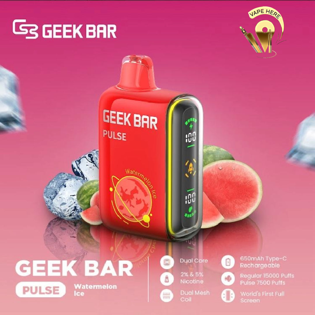 Geek Bar Pulse 15000 Puffs Disposable Vape Watermelon Ice UAE Dubai