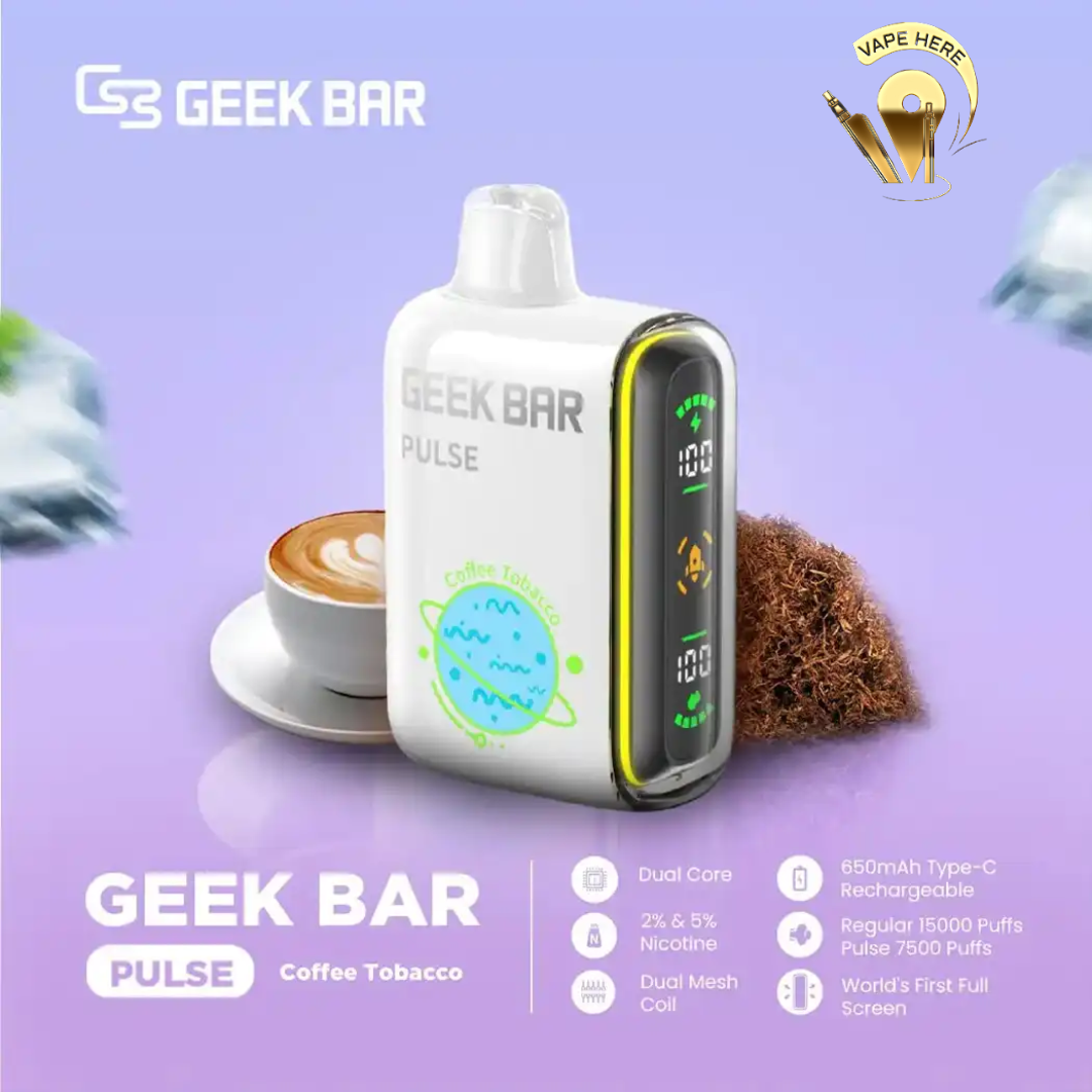 Geek Bar Pulse 15000 Puffs Disposable Vape Coffee Tobacco UAE Abu Dhabi