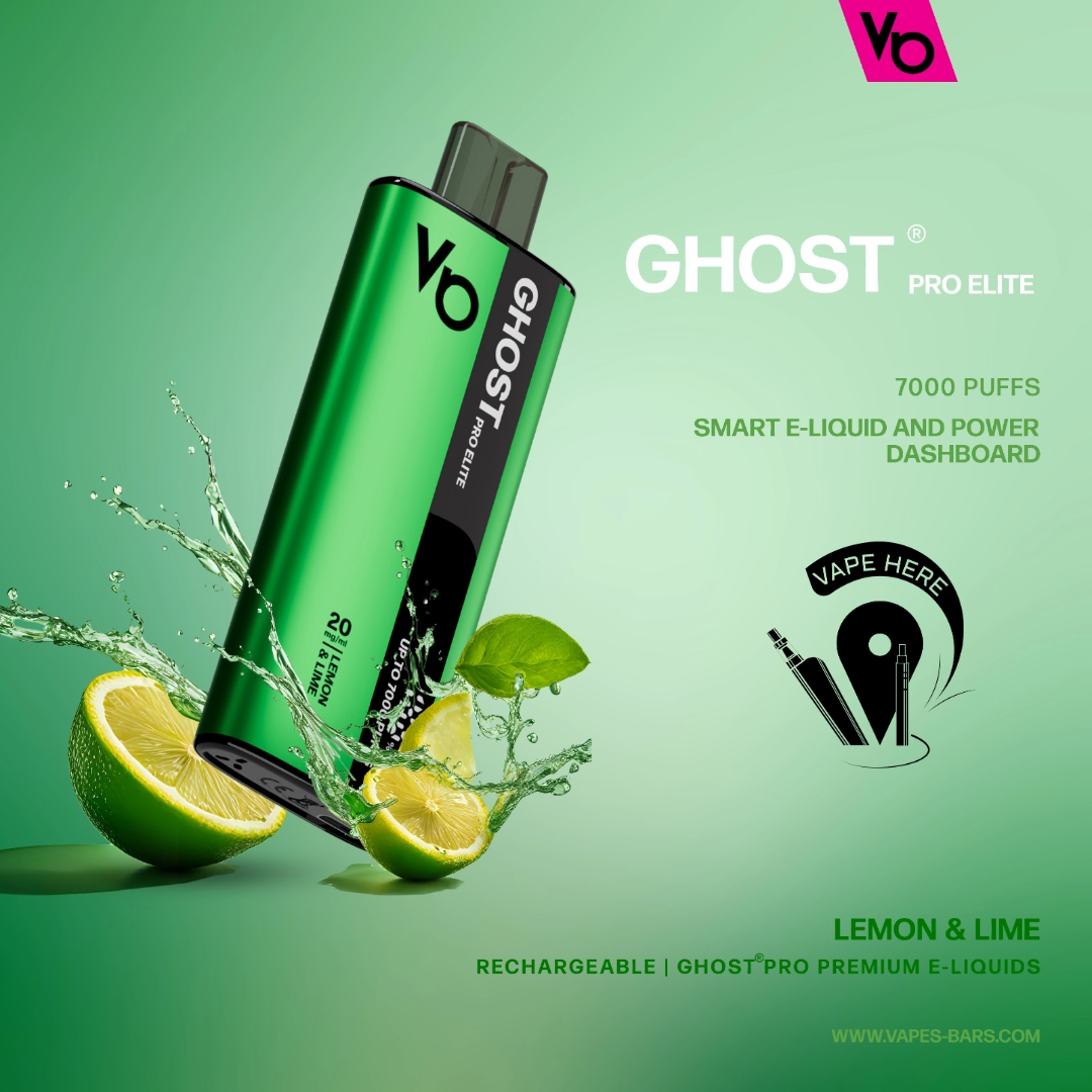 Ghost Pro Elite 7000 Puffs 20mg Disposable Vape Lemon Mint UAE Umm Al Quwain