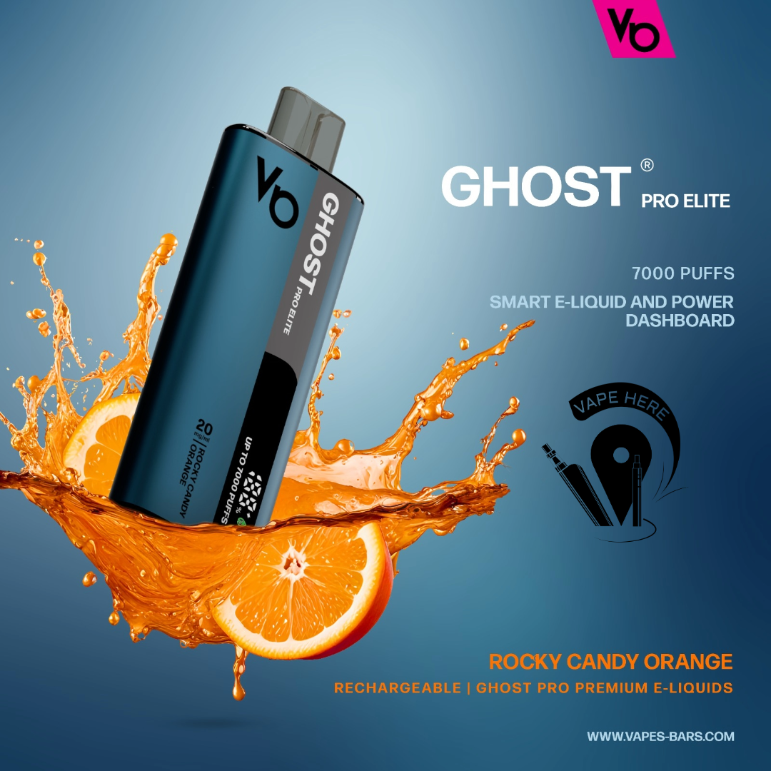 Ghost Pro Elite 7000 Puffs 20mg Disposable Vape Rocky Candy Orange UAE Al Ain