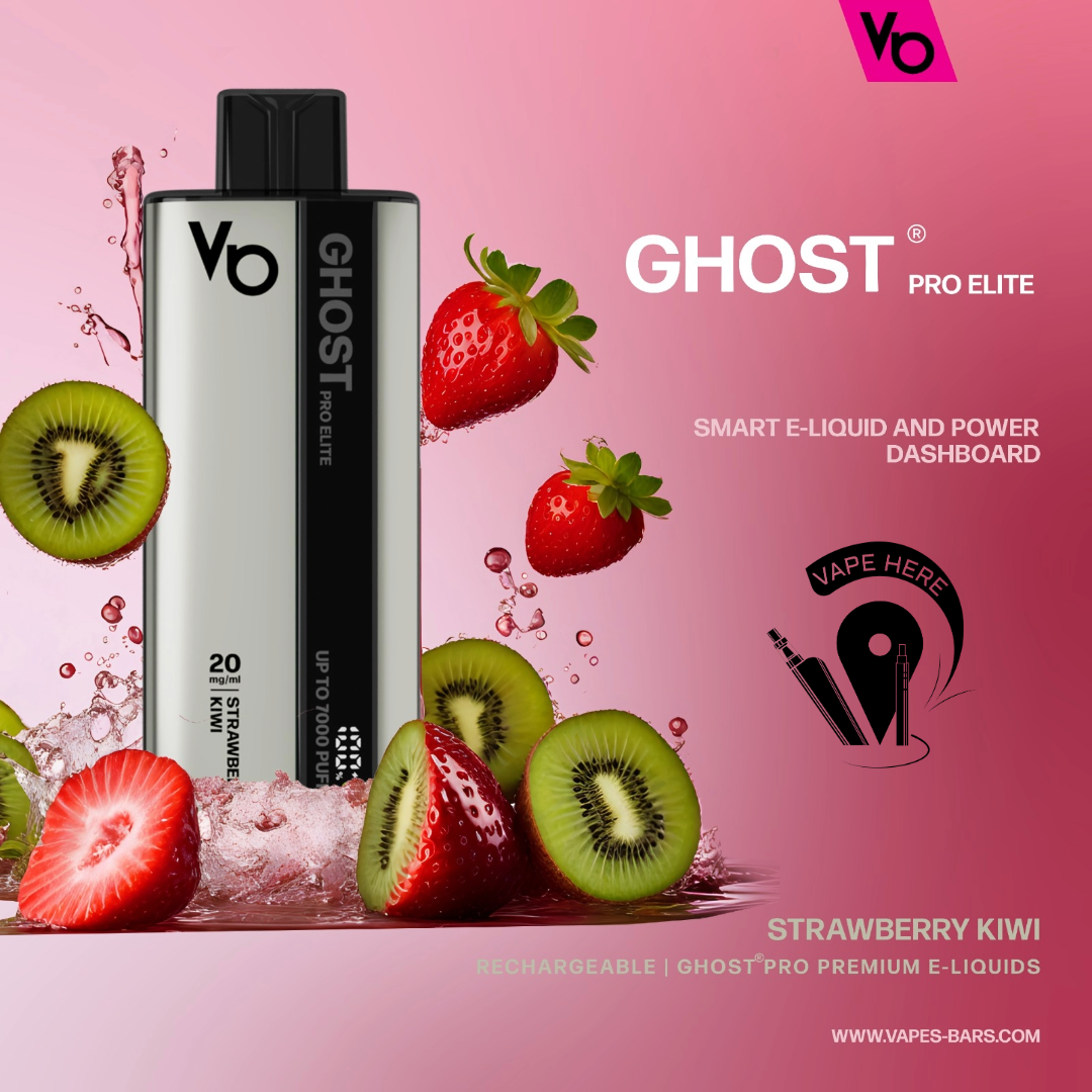 Ghost Pro Elite 7000 Puffs 20mg Disposable Vape Strawberry Kiwi UAE Sharjha