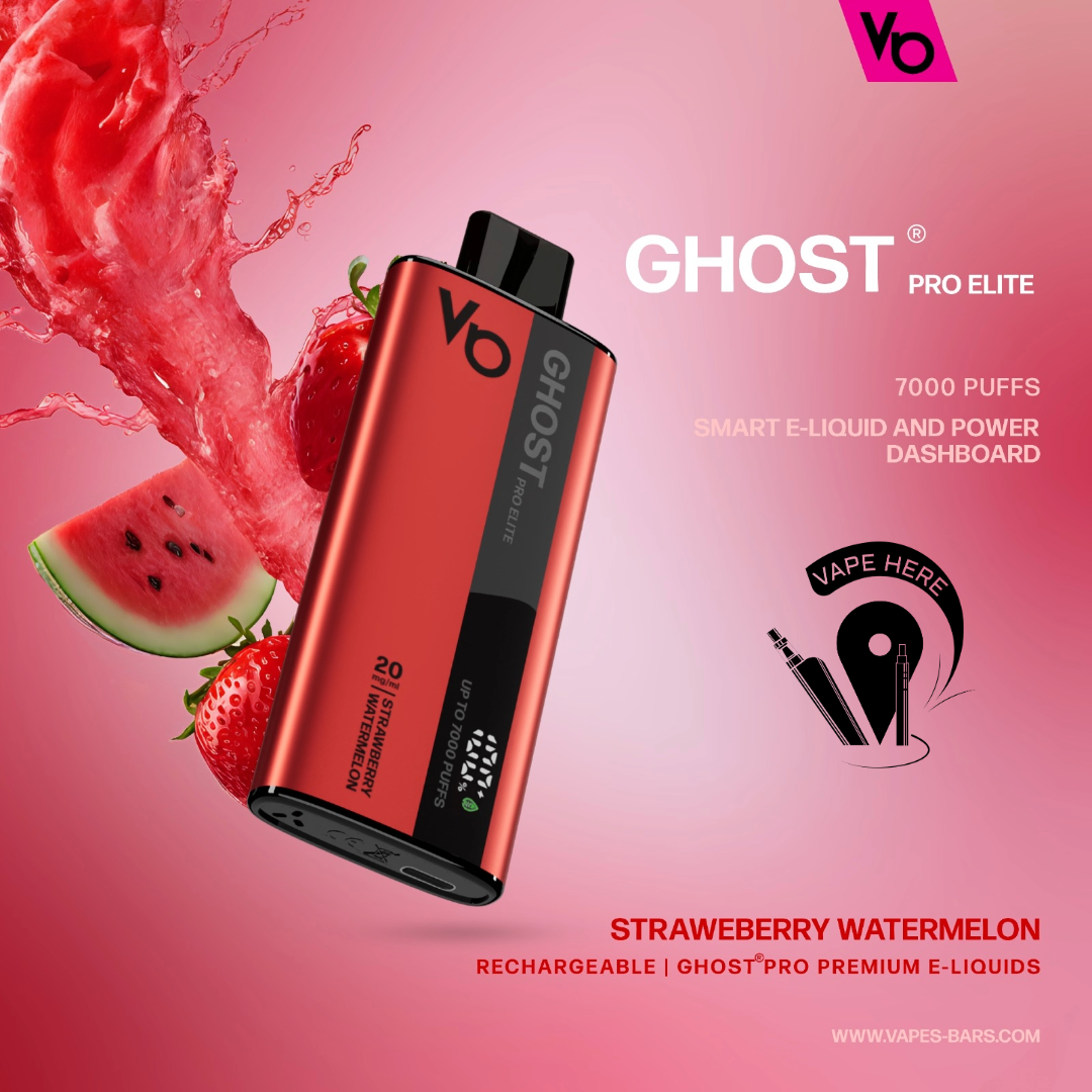 Ghost Pro Elite 7000 Puffs 20mg Disposable Vape Strawberry Watermelon UAE Umm Al Quwain