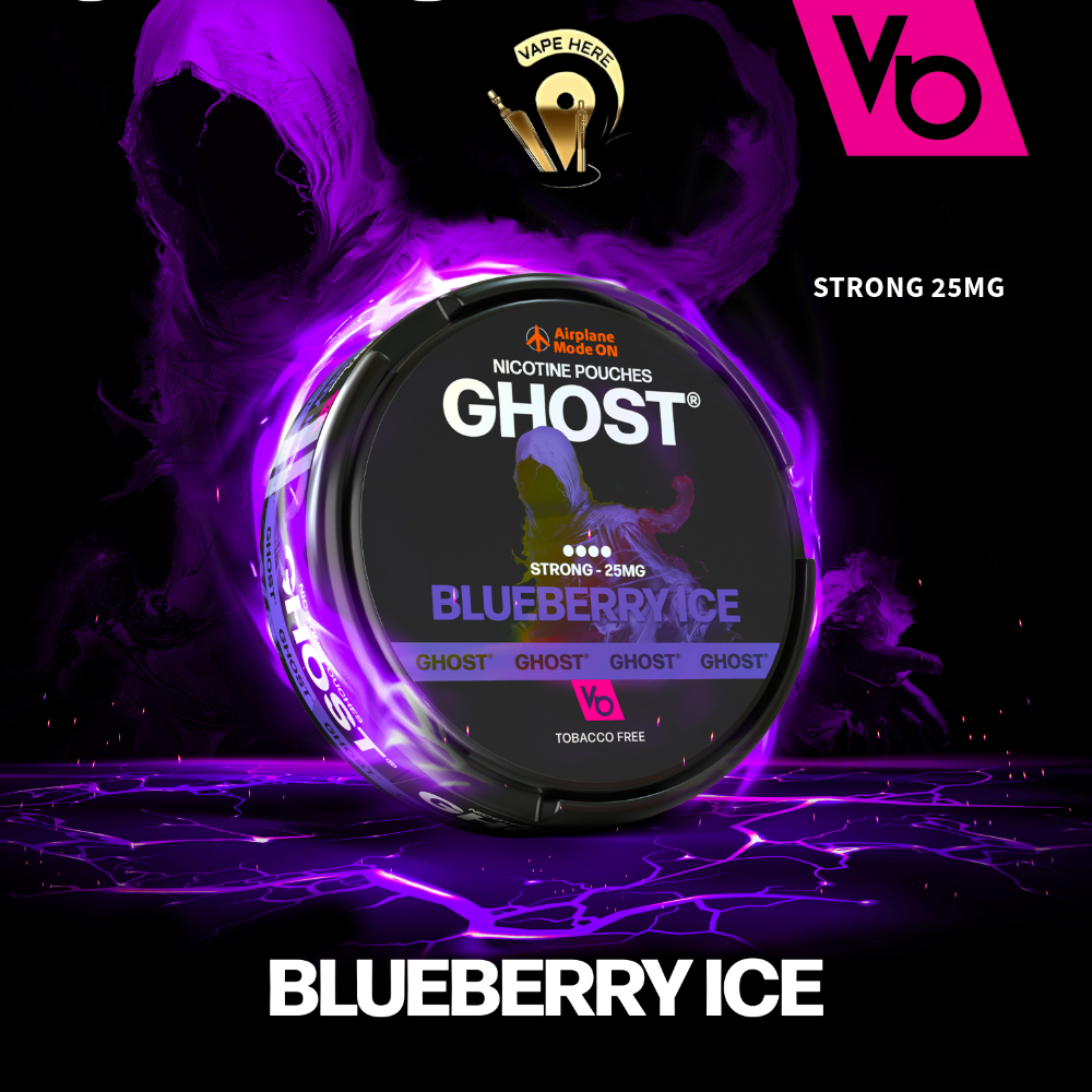 Ghost Nicotine Pouches (16mg & 25mg) by Vapes Bars Blueberry Ice 25MG UAE Abu Dhabi