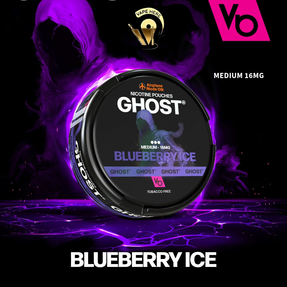 Ghost Nicotine Pouches (16mg & 25mg) by Vapes Bars Blueberry Ice Medium 16mg UAE Abu Dhabi