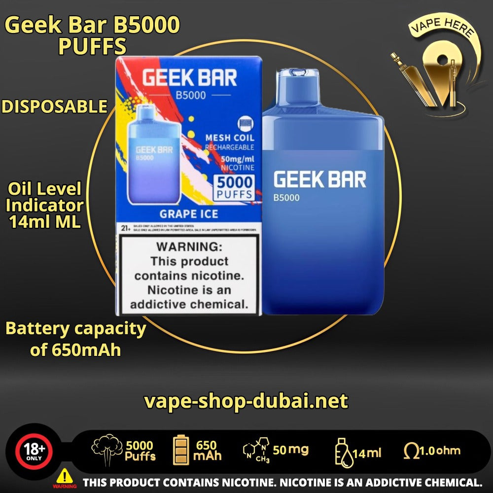 Geek Bar B5000 Rechargeable Disposable ( 0 ,20,50 mg) 5000 Puffs