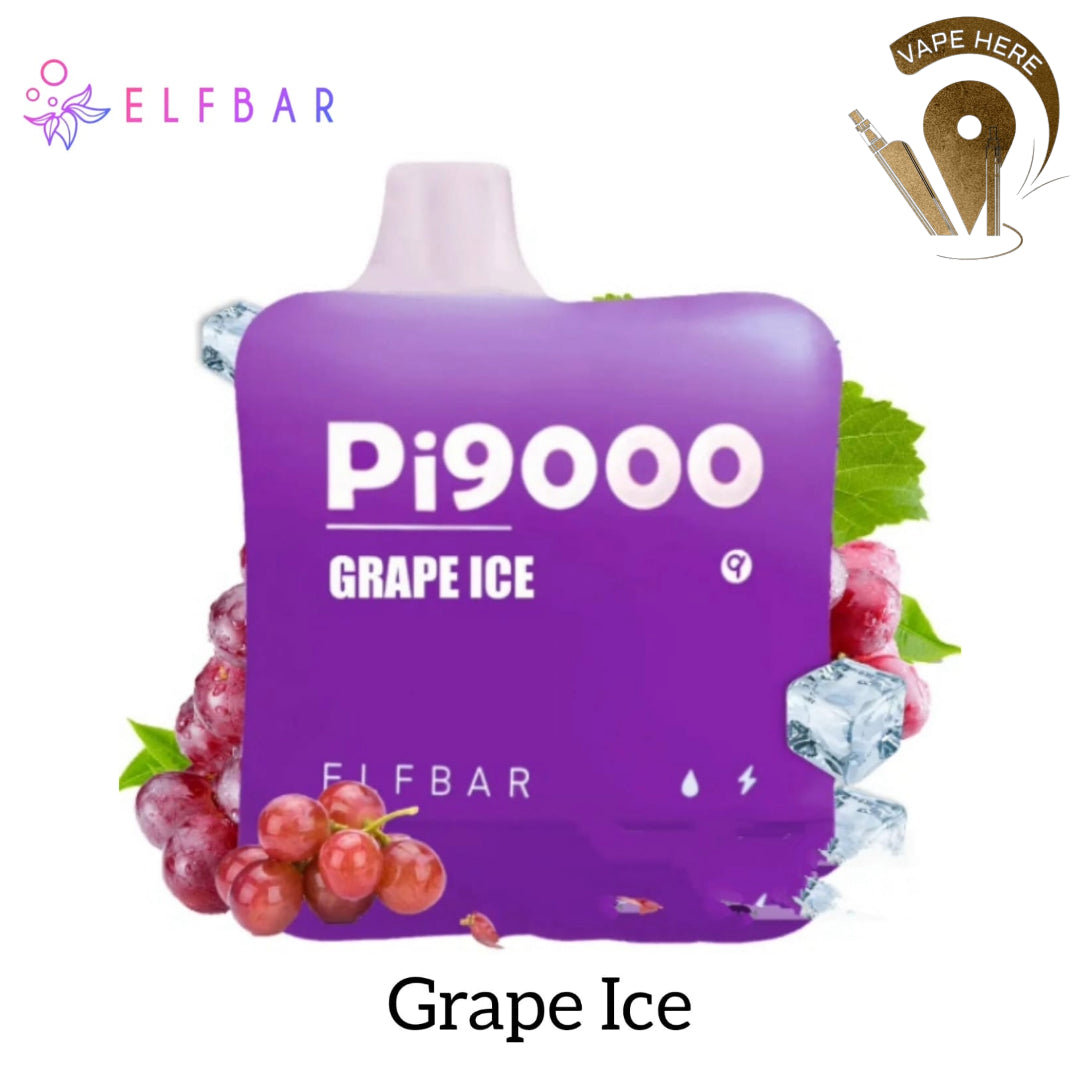 ELF BAR PI9000 9000 PUFFS 50MG DISPOSABLE VAPE Grape Ice UAE Abu Dhabi