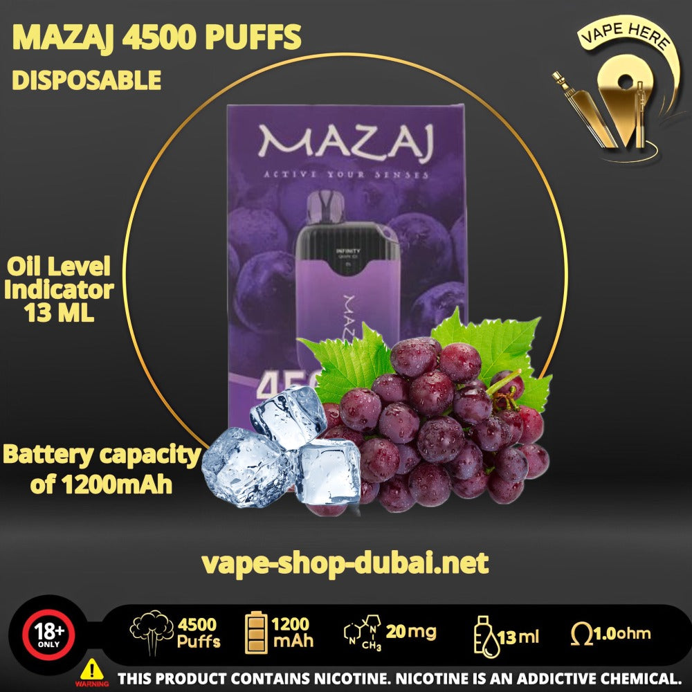 MAZAJ INFINITY 4500 PUFFS DISPOSABLE VAPE - Vape Here Store