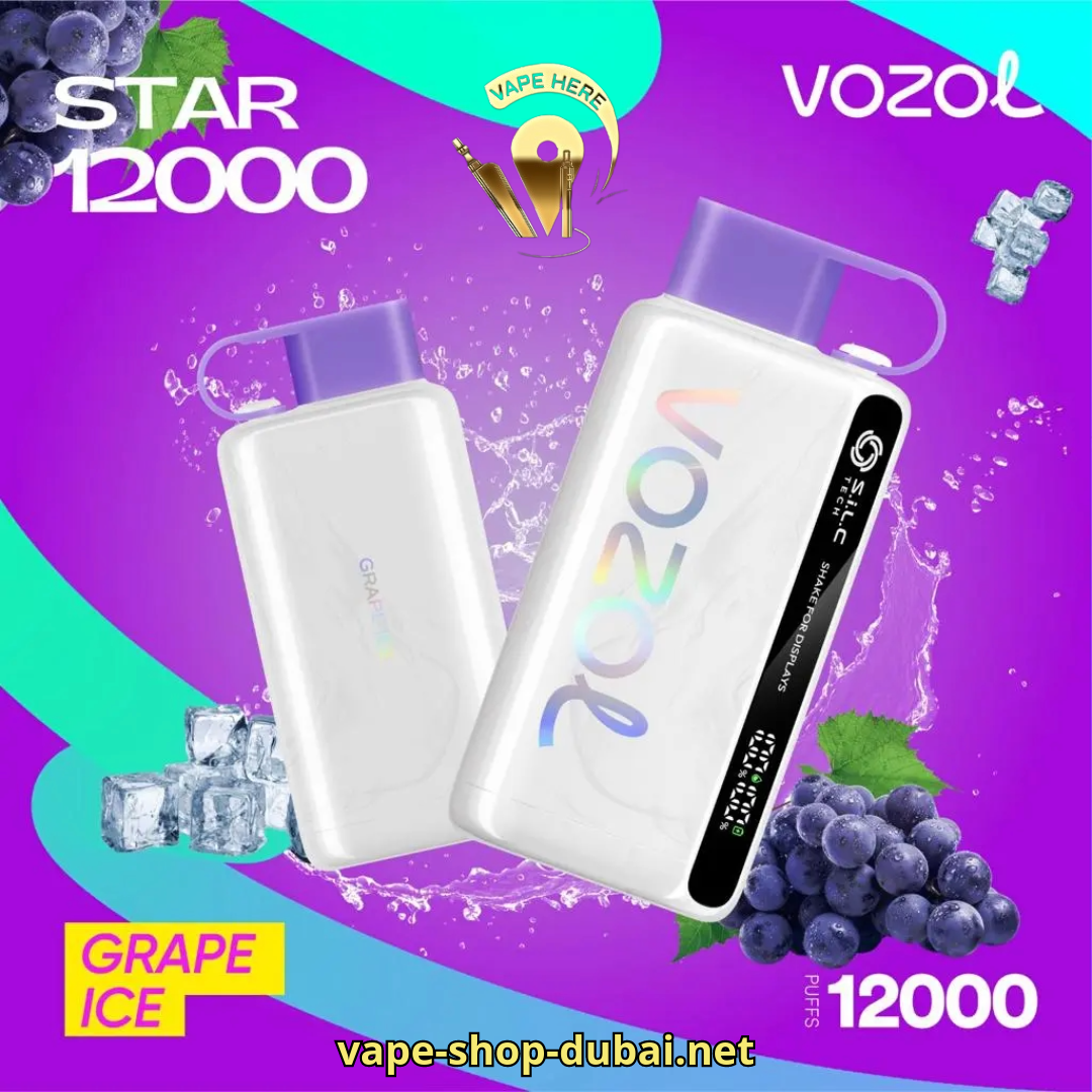 VOZOL STAR 9000/12000 PUFFS DISPOSABLE VAPE Grape Ice UAE Ras Al Khaimah 