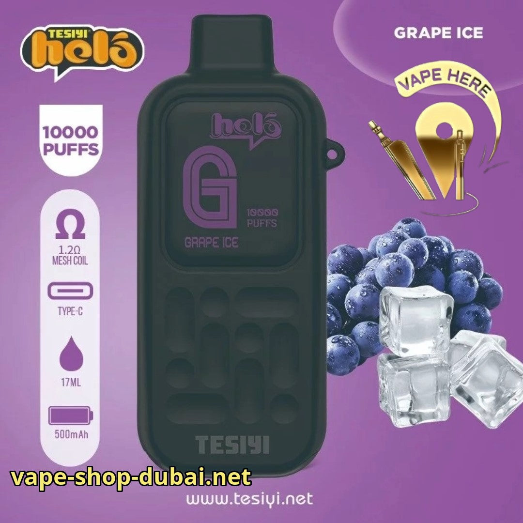 TESIYI HELO 10000 PUFFS Grape Ice DISPOSABLE VAPE UAE Abu Dhabi