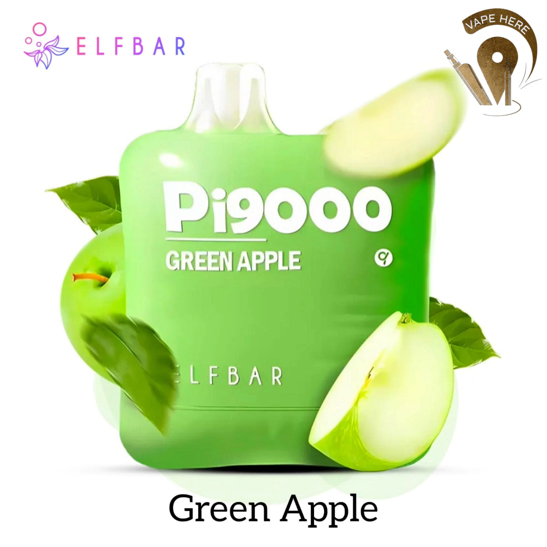 ELF BAR PI9000 9000 PUFFS 50MG DISPOSABLE VAPE Green Apple UAE Ras Al Khaimah