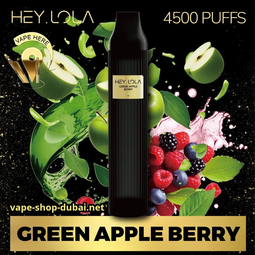 HEY LOLA 4500 PUFFS Green Apple Berry DISPOSABLE VAPE UAE Sharjah