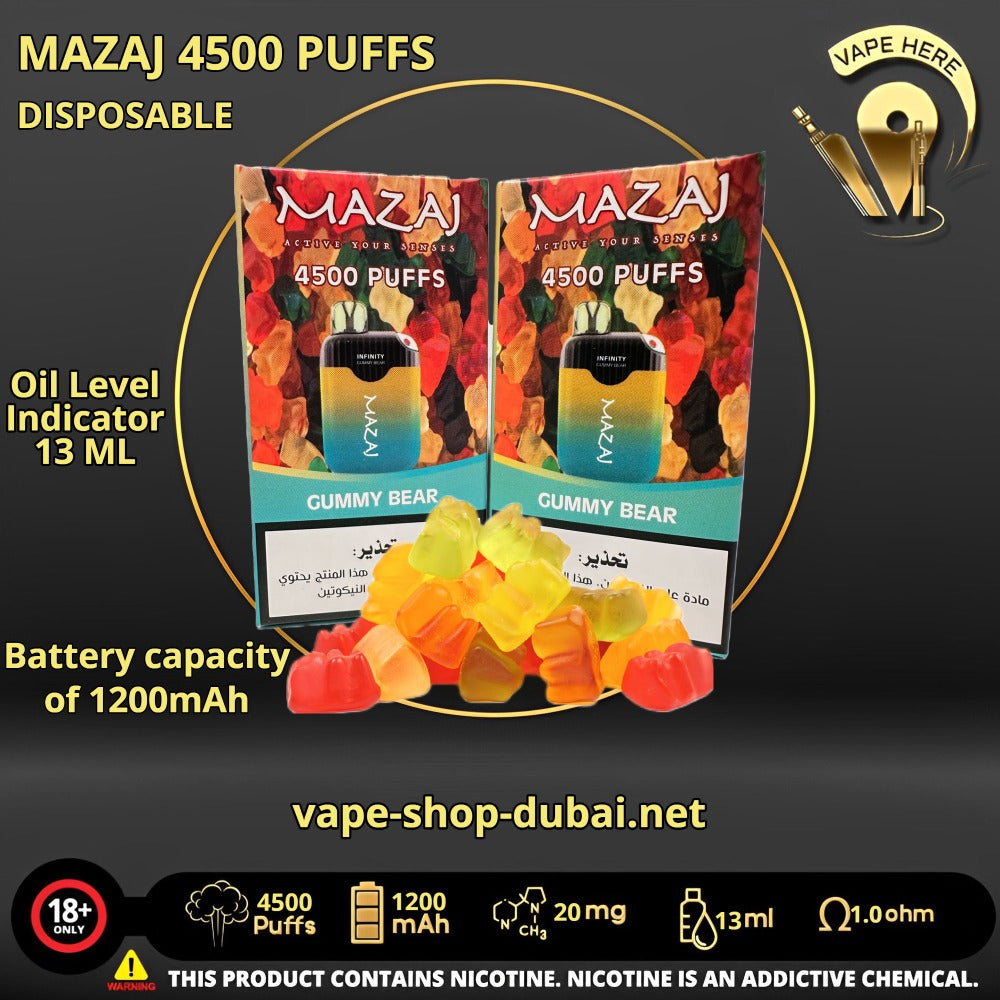 MAZAJ INFINITY 4500 PUFFS DISPOSABLE VAPE - Vape Here Store