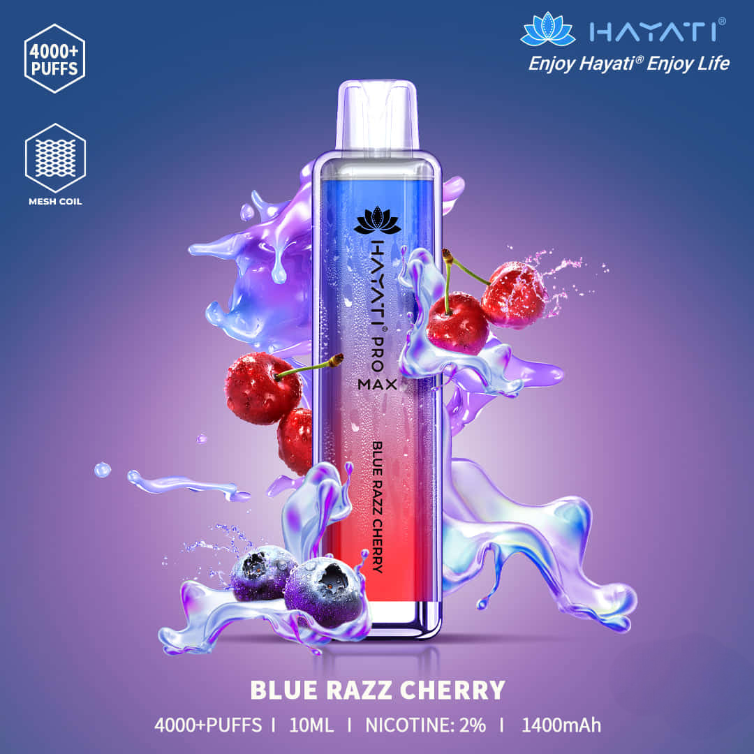 HAYATI PRO MAX 4000 Puffs 20mg Disposable Vape Blue Razz Cherry UAE Abu Dhabi