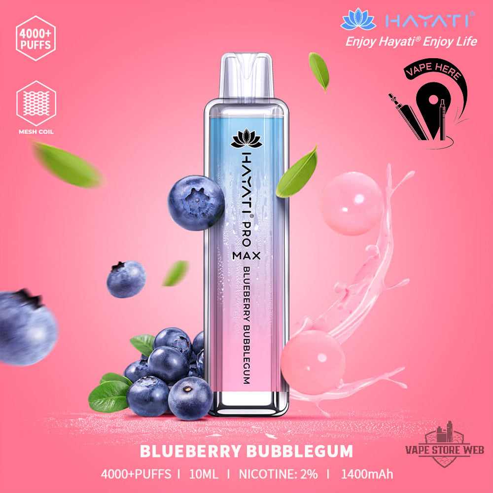 HAYATI PRO MAX 4000 Puffs 20mg Disposable Vape Blueberry Bubblegum UAE Al Ain 
