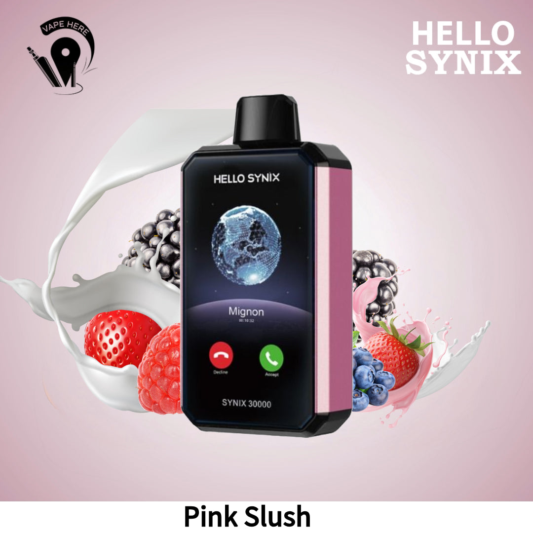 HELLO SYNIX 30000 PUFFS SMART PHONE DISPOSABLE VAPE AI CHAT & DISPLAY Pink Slush UAE Abu Dhabi