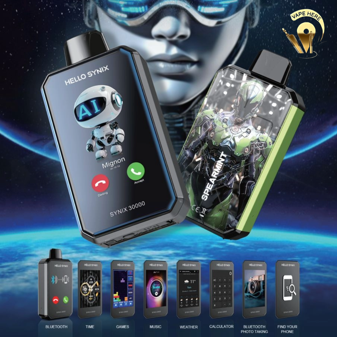 HELLO SYNIX 30000 PUFFS SMART PHONE DISPOSABLE VAPE AI CHAT & DISPLAY UAE Dubai