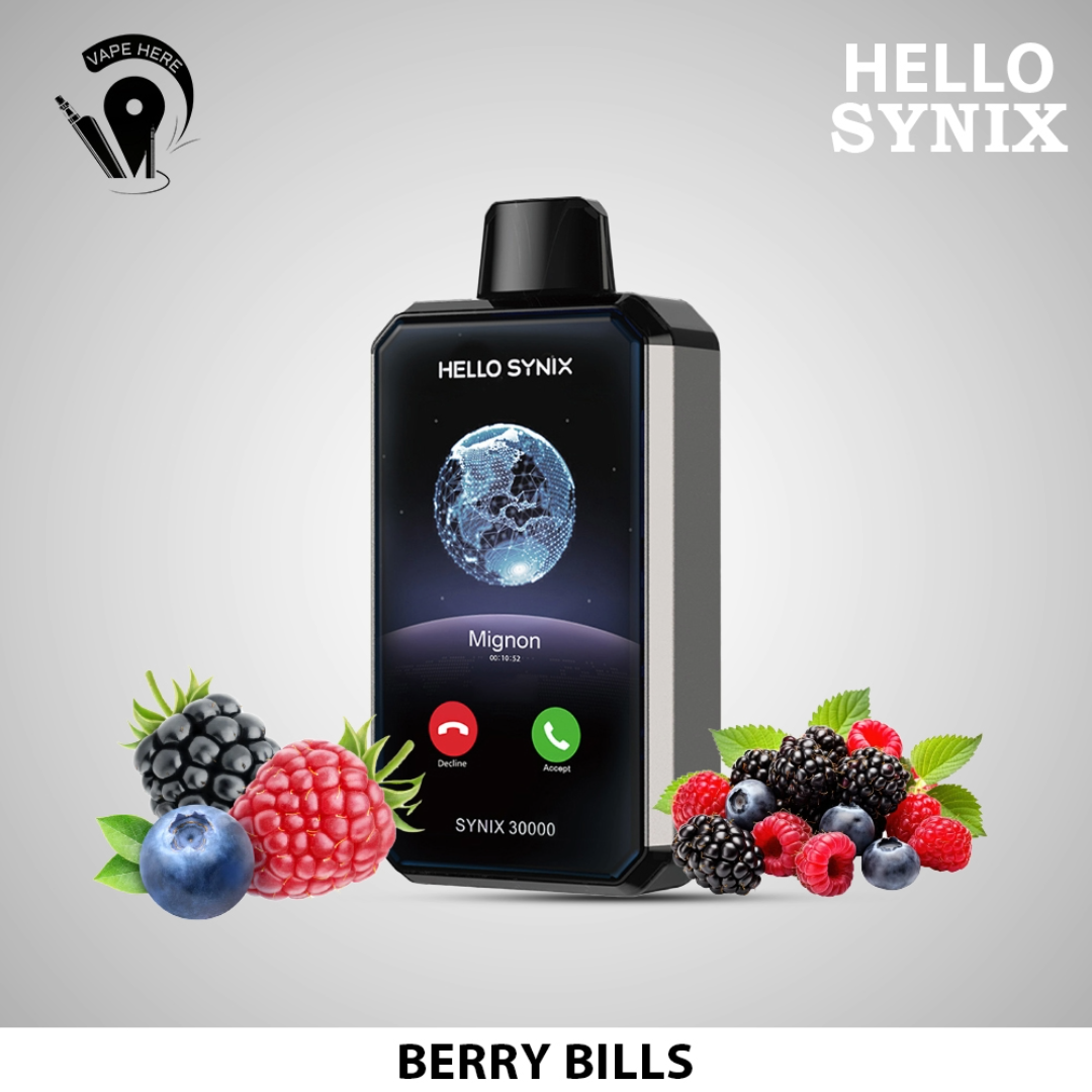 HELLO SYNIX 30000 PUFFS SMART PHONE DISPOSABLE VAPE AI CHAT & DISPLAY Berry Bills UAE Umm Al Quwain