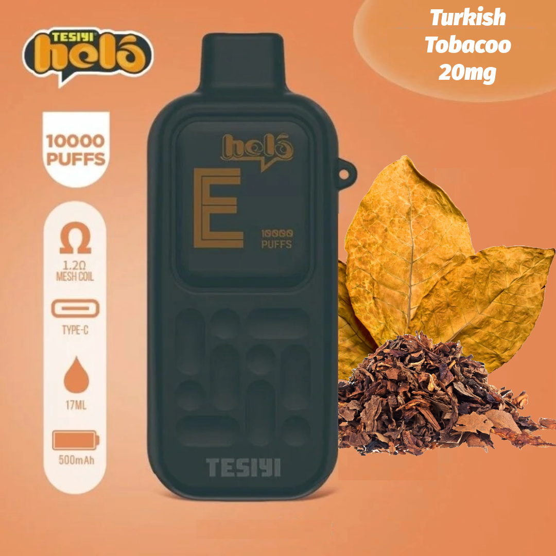 HELO 10000 PUFFS DISPOSABLE VAPE Turkish Tobacco UAE Duabi