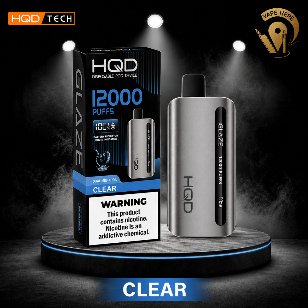 HQD CUVIE GLAZE 12000 PUFFS DISPOSABLE VAPE Clear UAE Dubai 