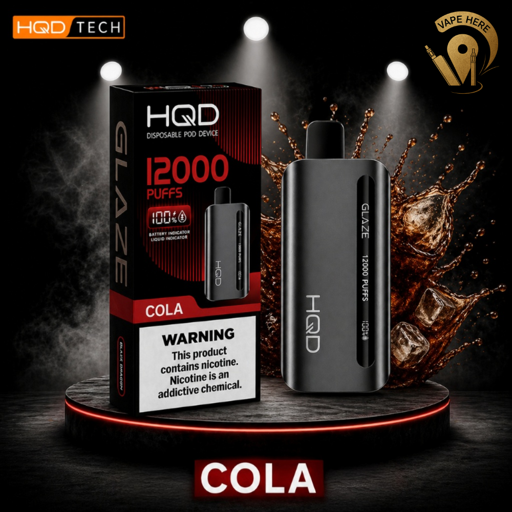 HQD CUVIE GLAZE 12000 PUFFS DISPOSABLE VAPE Cola UAE Abu Dhabi 
