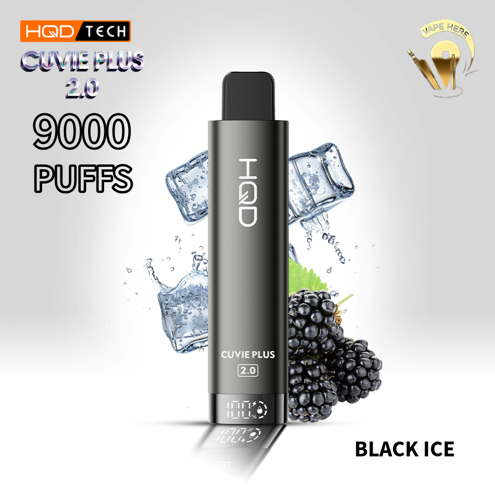 HQD CUVIE PLUS 2.0 DISPOSABLE VAPE 9K PUFFS Black Ice UAE Umm Al Quwain