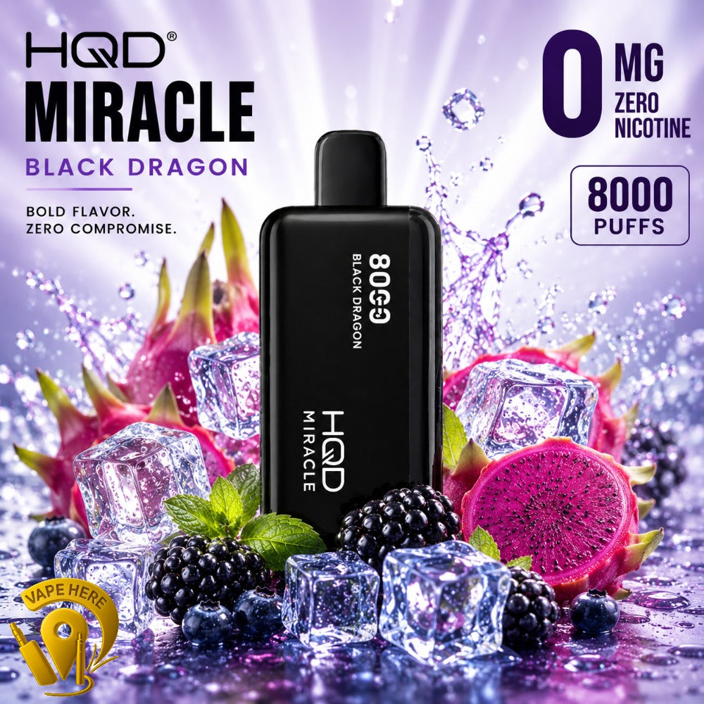 HQD Miracle 8000 Puffs Zero Nicotine Disposable Vape (0mg) #