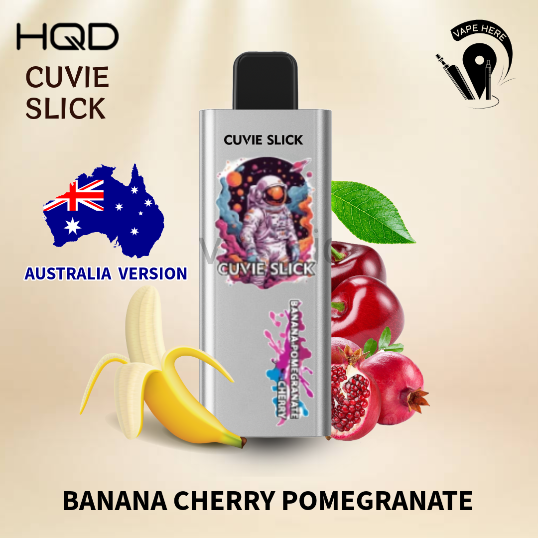 HQD 6000 Puffs Australian Version - Non-Rechargeable Disposable Vape Banana Cherry Pomegranate UAE Abu Dhabi