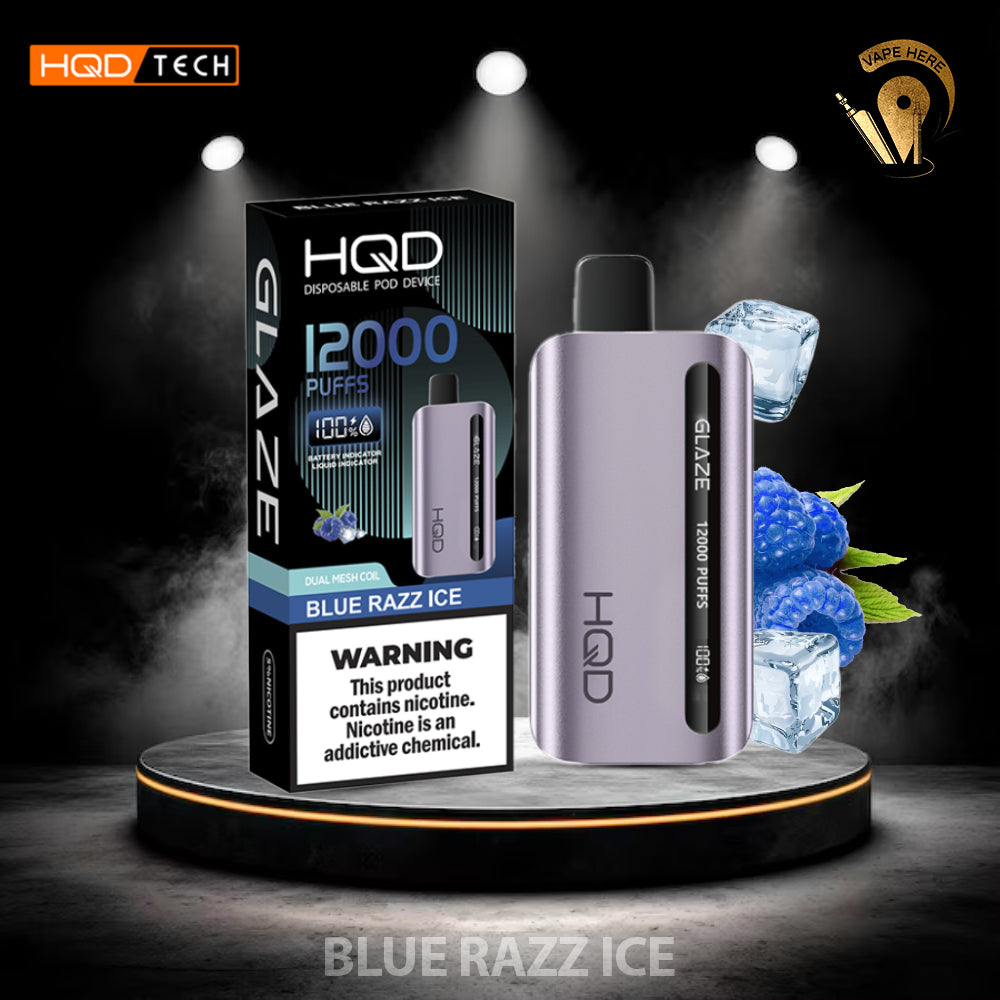 HQD CUVIE GLAZE 12000 PUFFS DISPOSABLE VAPE Blue Razz Ice UAE Al Ain